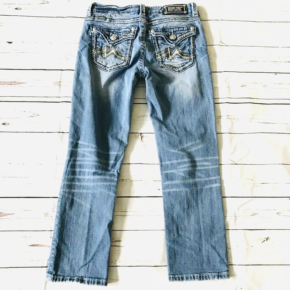 Miss Me Women's‎ Jeans Boyfriend Capri Blue Distressed Size 27